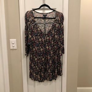 Lucky Brand Black Floral Blouse